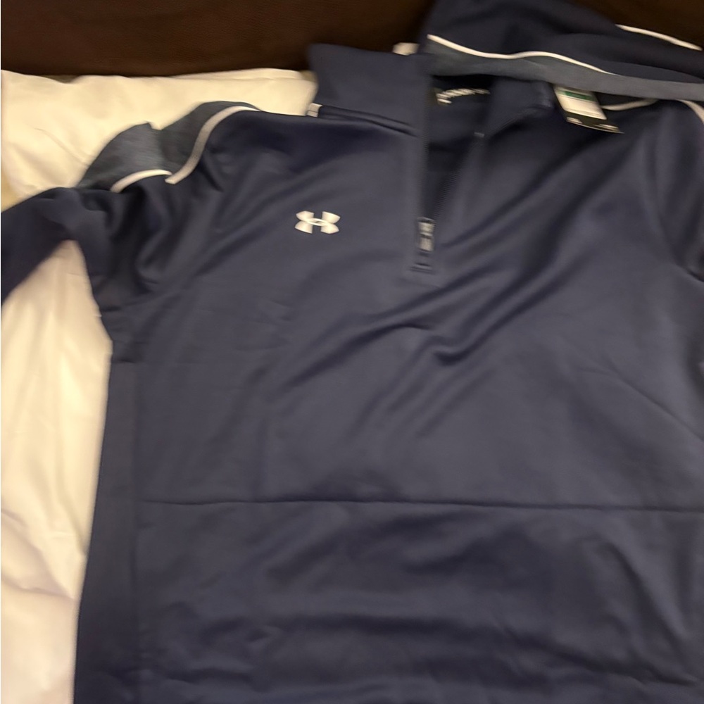 Under Armour Women’s Quarter Zip Pullover Top Navy ~NWT - Picture 3 of 6